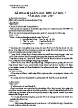 Kế hoạch giảng dạy Tin học lớp 7 - Năm học 2016-2017 - Nguyễn Văn Dũng
